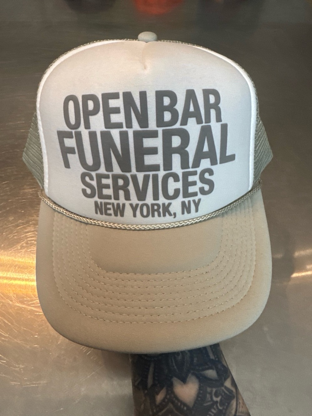 Open Bar Funeral Services New York Trucker Hat